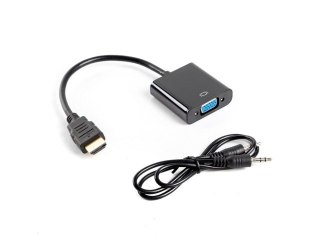 Lanberg Adapter Lanberg AD-0017-BK (HDMI M - D-Sub (VGA) F; 0,20m; kolor czarny)