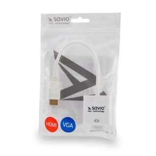 SAVIO Adapter SAVIO cl-27 (HDMI M - D-Sub (VGA) F; 0,10m; kolor biały)