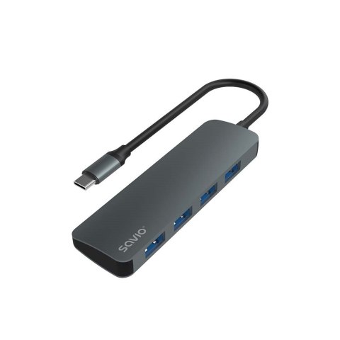 SAVIO SAVIO AK-54 HUB USB-C - 4 X USB-A, SZARY