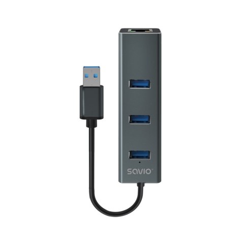 SAVIO SAVIO AK-58 3-PORTOWY HUB USB-A Z ADAPTEREM RJ-45 SAVIO SAVIO AK-58 3-PORTOWY HUB USB-A Z ADAPTEREM RJ-45