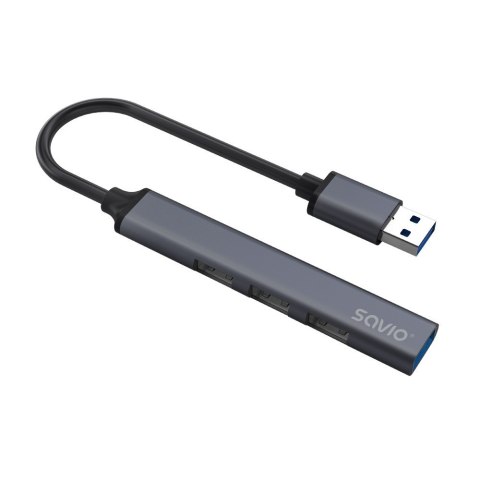 SAVIO SAVIO HUB USB-A - 3 X USB-A 2.0, 1 X USB-A 3.0, SZARY AK-70 SAVIO SAVIO HUB USB-A - 3 X USB-A 2.0, 1 X USB-A 3.0, SZARY AK-70