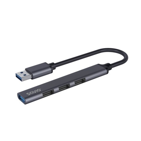 SAVIO SAVIO HUB USB-A - 3 X USB-A 2.0, 1 X USB-A 3.0, SZARY AK-70 SAVIO SAVIO HUB USB-A - 3 X USB-A 2.0, 1 X USB-A 3.0, SZARY AK-70