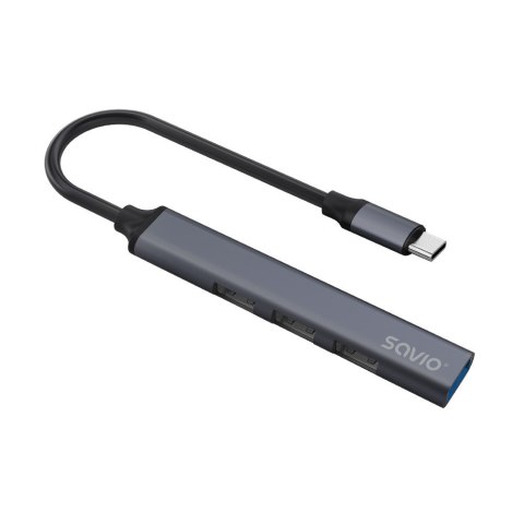 SAVIO SAVIO HUB USB-C - 3 X USB-A 2.0, 1 X USB-A 3.0, SZARY, AK-71 SAVIO SAVIO HUB USB-C - 3 X USB-A 2.0, 1 X USB-A 3.0, SZARY, AK-71