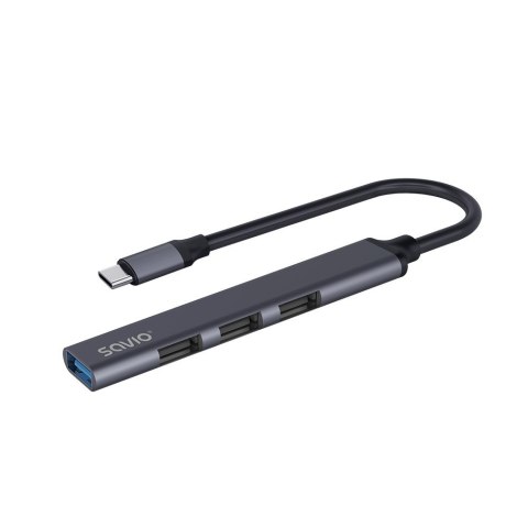 SAVIO SAVIO HUB USB-C - 3 X USB-A 2.0, 1 X USB-A 3.0, SZARY, AK-71 SAVIO SAVIO HUB USB-C - 3 X USB-A 2.0, 1 X USB-A 3.0, SZARY, AK-71