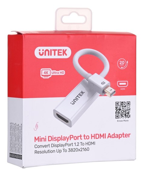 UNITEK UNITEK ADAPTER MINIDISPLAYPORT-HDMI 4K, Y-6331 UNITEK UNITEK ADAPTER MINIDISPLAYPORT-HDMI 4K, Y-6331