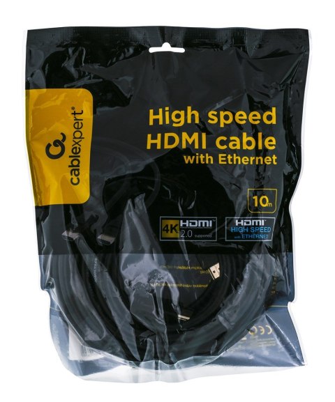 GEMBIRD Kabel GEMBIRD CC-HDMI4-10M (HDMI M - HDMI M; 10m; kolor czarny) GEMBIRD Kabel GEMBIRD CC-HDMI4-10M (HDMI M - HDMI M; 10m; kolor czarny)