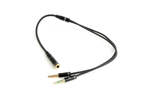GEMBIRD Kabel GEMBIRD CCA-418M (Mini Jack x2 M - 4-Pin, Jack stereo 3,5 mm F; 0,20m; kolor czarny) GEMBIRD Kabel GEMBIRD CCA-418M (Mini Jack x2 M - 4-Pin, Jack stereo 3,5 mm F; 0,20m; kolor czarny)
