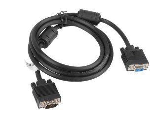 Lanberg Kabel Lanberg CA-VGAC-10CC-0018-B+ (D-Sub (VGA) M - D-Sub (VGA) F; 1,8m; kolor czarny)