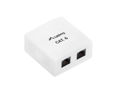 Lanberg Gniazdo natynkowe Lanberg OU6-0002-W (RJ-45; UTP; kolor biały) Lanberg Gniazdo natynkowe Lanberg OU6-0002-W (RJ-45; UTP; kolor biały)