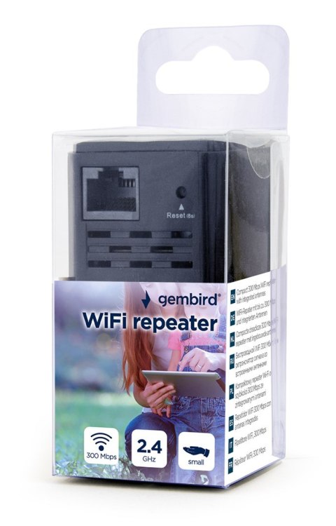 GEMBIRD GEMBIRD WIFI REPEATER MINI WNP-RP300-03-BK B/G/N300 + GNIAZDO RJ45, DO GNIAZDKA 230V, CZARNY GEMBIRD GEMBIRD WIFI REPEATER MINI WNP-RP300-03-BK B/G/N300 + GNIAZDO RJ45, DO GNIAZDKA 230V, CZARNY