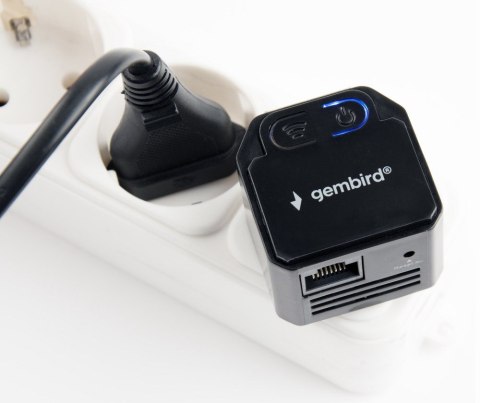 GEMBIRD GEMBIRD WIFI REPEATER MINI WNP-RP300-03-BK B/G/N300 + GNIAZDO RJ45, DO GNIAZDKA 230V, CZARNY GEMBIRD GEMBIRD WIFI REPEATER MINI WNP-RP300-03-BK B/G/N300 + GNIAZDO RJ45, DO GNIAZDKA 230V, CZARNY