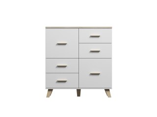 Cama MEBLE Komoda LOTTA 110 2D4S biały+ dąb sonoma