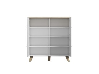 Cama MEBLE Komoda LOTTA 110 4D biały+ dąb sonoma