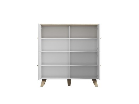 Cama MEBLE Komoda LOTTA 110 4D biały+ dąb sonoma