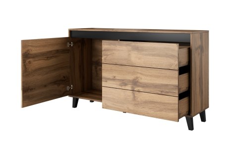 Cama MEBLE Komoda NORD 138cm dąb wotan/antracyt