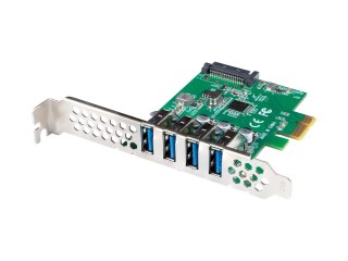 Lanberg LANBERG KARTA PCI-E X1 -> 4X USB-A 3.1 GEN1 ŚLEDŹ LOW PROFILE PCE-US3-004