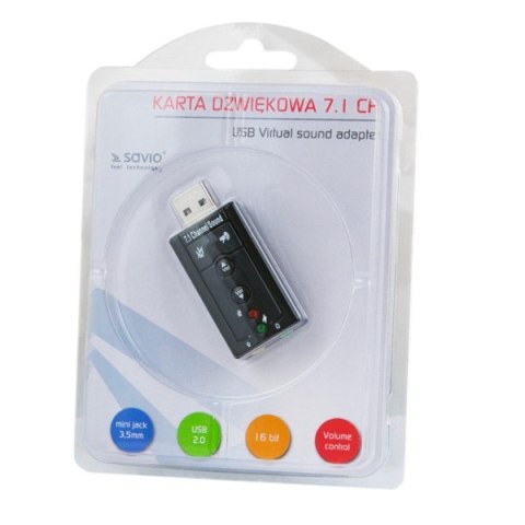 SAVIO Karta dźwiękowe SAVIO ak-01 (Zewnętrzna; USB 2.0) SAVIO Karta dźwiękowe SAVIO ak-01 (Zewnętrzna; USB 2.0)