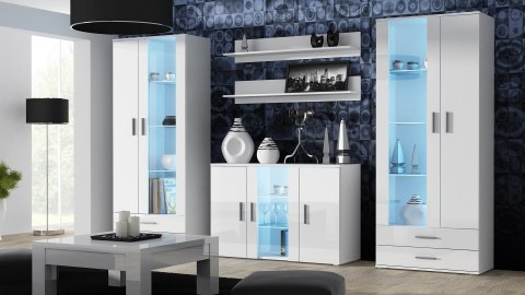 Cama MEBLE Komoda 120cm SOHO S7 biały/ biały połysk