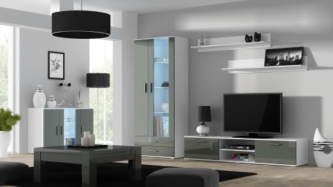 Cama MEBLE Komoda 120cm SOHO S7 biały/ szary połysk