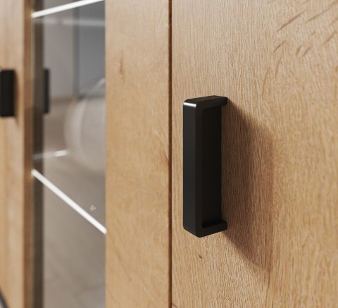 Cama MEBLE Komoda 120cm SOHO S7 dąb lefkas+ czarny