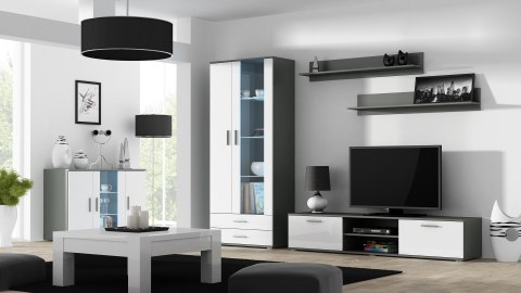 Cama MEBLE Komoda 120cm SOHO S7 szary/ biały połysk