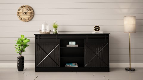 Cama MEBLE Komoda 160x80x35 GRANERO czarny/czarny poł