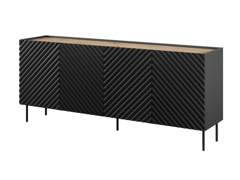 Cama MEBLE Komoda 4D2SZ ONDA 200x45x85 czarny