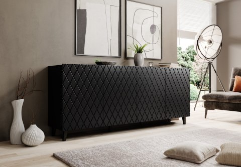 Cama MEBLE Komoda ASTI 200x42x82 czarny mat