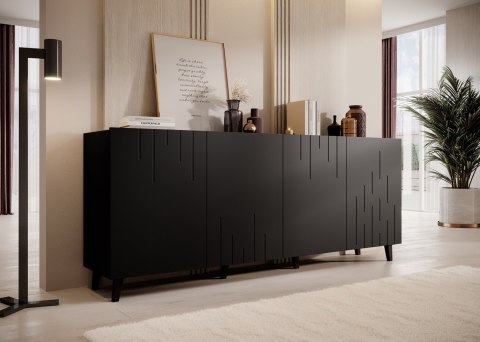 Cama MEBLE Komoda BARI 200x42x82 czarny mat