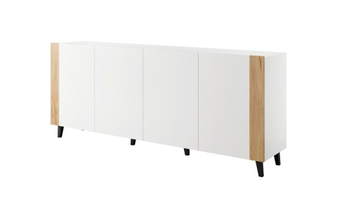 Cama MEBLE Komoda FARO 200x42x82 biały mat + dąb craft