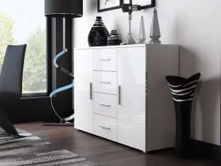 Cama MEBLE Komoda UNI biały/ biały połysk (WHITE)