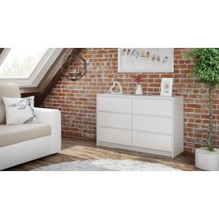 TOP E SHOP K120 KARO KOMODA 6 SZUFLAD BIAŁY