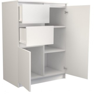 TOP E SHOP KOMODA 2 DRZWI 2 SZUFLADY BIAŁY
