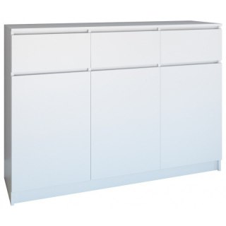 TOP E SHOP KOMODA 3 DRZWI 3 SZUFLADY BIAŁY MAT
