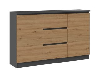 TOP E SHOP Komoda 2D3S 120x30xH75 antracyt/artisan