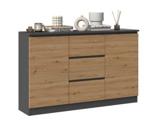 TOP E SHOP Komoda 2D3S 120x30xH75 antracyt/artisan