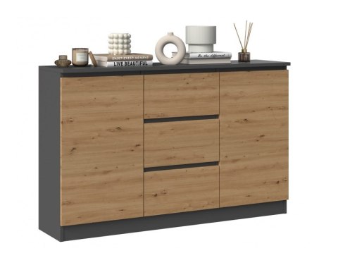TOP E SHOP Komoda 2D3S 120x30xH75 antracyt/artisan TOP E SHOP Komoda 2D3S 120x30xH75 antracyt/artisan