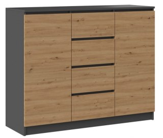 TOP E SHOP Komoda 2D4S 120x40xH97 antracyt/artisan