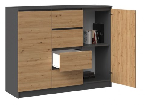 TOP E SHOP Komoda 2D4S 120x40xH97 antracyt/artisan TOP E SHOP Komoda 2D4S 120x40xH97 antracyt/artisan