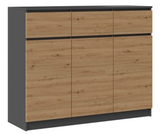 TOP E SHOP Komoda 3D3S 120x40xH97 antracyt/artisan