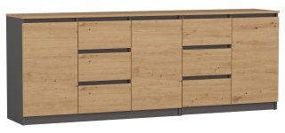 TOP E SHOP Komoda COSTA 1D3S+2D3S antracyt/artisan