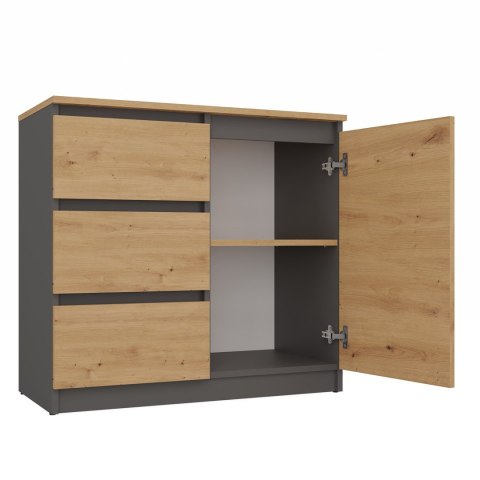 TOP E SHOP Komoda COSTA 1D3S+2D3S antracyt/artisan TOP E SHOP Komoda COSTA 1D3S+2D3S antracyt/artisan