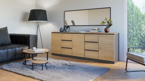 TOP E SHOP Komoda COSTA 1D3S+2D3S antracyt/artisan TOP E SHOP Komoda COSTA 1D3S+2D3S antracyt/artisan
