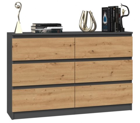 TOP E SHOP Komoda M6 120x30xH77 antracyt/artisan