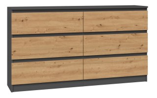 TOP E SHOP Komoda M6 140 138x40xH77 antracyt/artisan