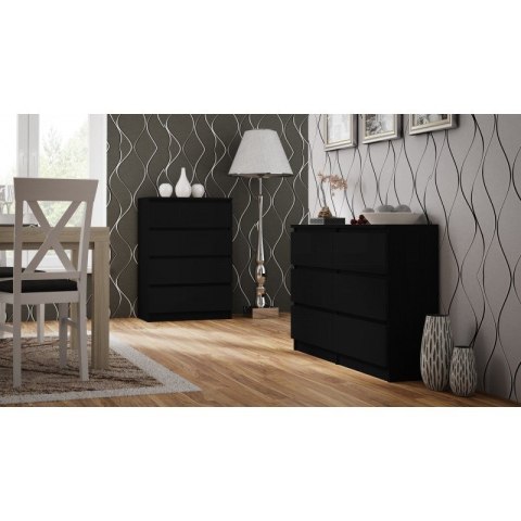 TOP E SHOP M4 MALWA KOMODA 4 SZUFLADY CZARNY TOP E SHOP M4 MALWA KOMODA 4 SZUFLADY CZARNY