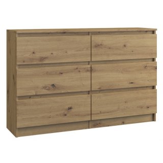 TOP E SHOP M6 MALWA KOMODA 120CM 6 SZUFLAD ARTISAN