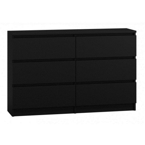TOP E SHOP M6 MALWA KOMODA 120CM 6 SZUFLAD CZARNY