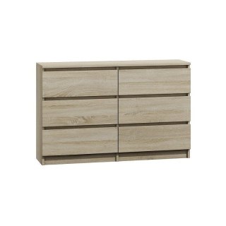 TOP E SHOP M6 MALWA KOMODA 120CM 6 SZUFLAD SONOMA