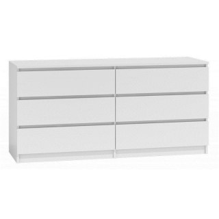 TOP E SHOP M6 MALWA KOMODA 140CM 6 SZUFLAD BIAŁA